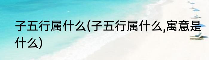 子五行属什么(子五行属什么,寓意是什么)