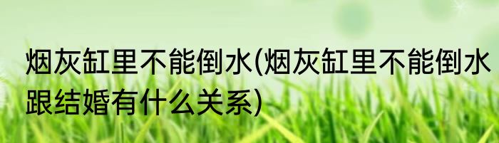烟灰缸里不能倒水(烟灰缸里不能倒水跟结婚有什么关系)