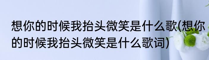 想你的时候我抬头微笑是什么歌(想你的时候我抬头微笑是什么歌词)