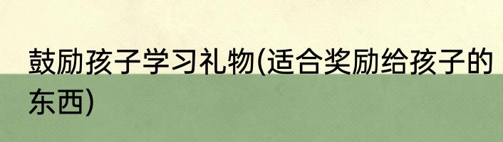 鼓励孩子学习礼物(适合奖励给孩子的东西)