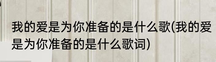 我的爱是为你准备的是什么歌(我的爱是为你准备的是什么歌词)