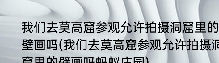 我们去莫高窟参观允许拍摄洞窟里的壁画吗(我们去莫高窟参观允许拍摄洞窟里的壁画吗蚂蚁庄园)