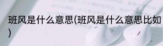 班风是什么意思(班风是什么意思比如)