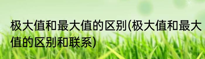 极大值和最大值的区别(极大值和最大值的区别和联系)