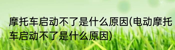摩托车启动不了是什么原因(电动摩托车启动不了是什么原因)