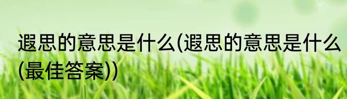 遐思的意思是什么(遐思的意思是什么(最佳答案))