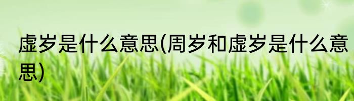 虚岁是什么意思(周岁和虚岁是什么意思)