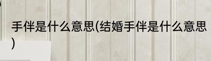 手伴是什么意思(结婚手伴是什么意思)