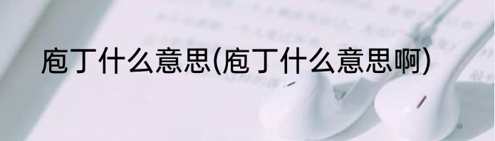 庖丁什么意思(庖丁什么意思啊)