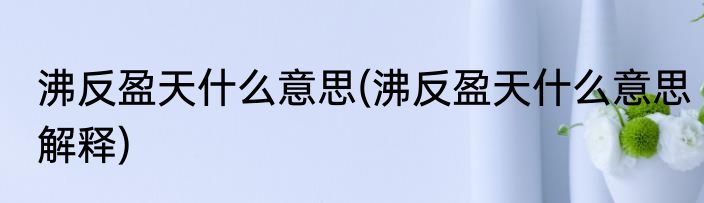 沸反盈天什么意思(沸反盈天什么意思解释)