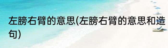 左膀右臂的意思(左膀右臂的意思和造句)