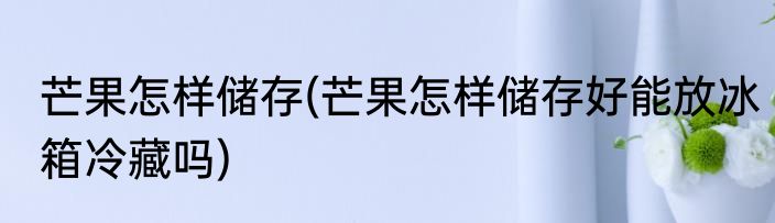 芒果怎样储存(芒果怎样储存好能放冰箱冷藏吗)