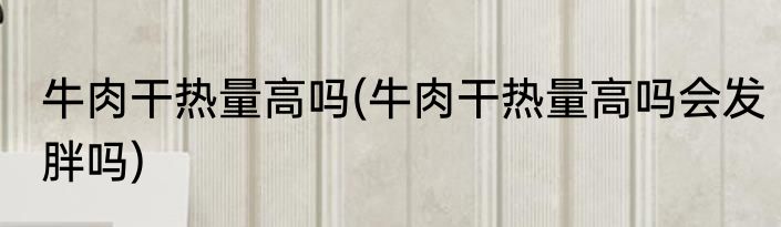 牛肉干热量高吗(牛肉干热量高吗会发胖吗)