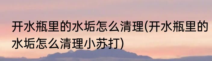 开水瓶里的水垢怎么清理(开水瓶里的水垢怎么清理小苏打)