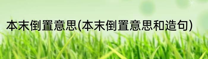 本末倒置意思(本末倒置意思和造句)