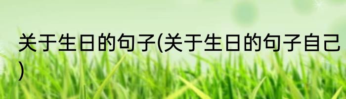 关于生日的句子(关于生日的句子自己)