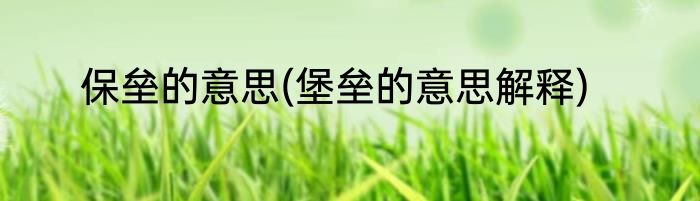 保垒的意思(堡垒的意思解释)