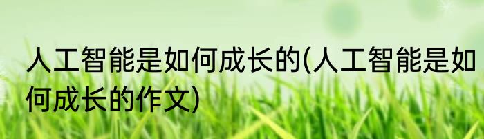 人工智能是如何成长的(人工智能是如何成长的作文)