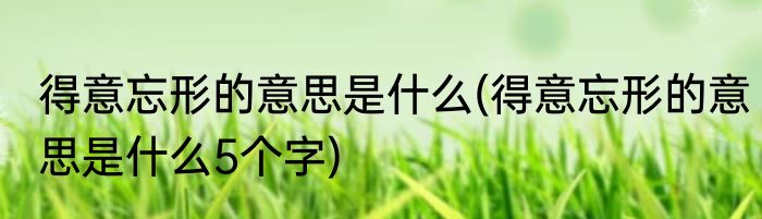 得意忘形的意思是什么(得意忘形的意思是什么5个字)