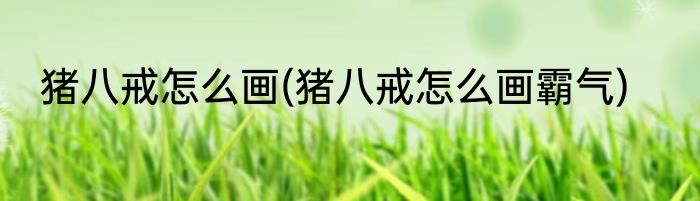 猪八戒怎么画(猪八戒怎么画霸气)