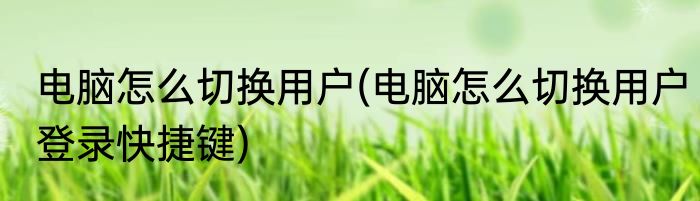 电脑怎么切换用户(电脑怎么切换用户登录快捷键)