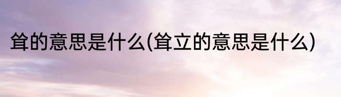 耸的意思是什么(耸立的意思是什么)