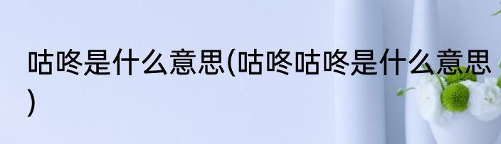 咕咚是什么意思(咕咚咕咚是什么意思)