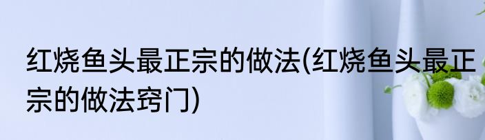 红烧鱼头最正宗的做法(红烧鱼头最正宗的做法窍门)