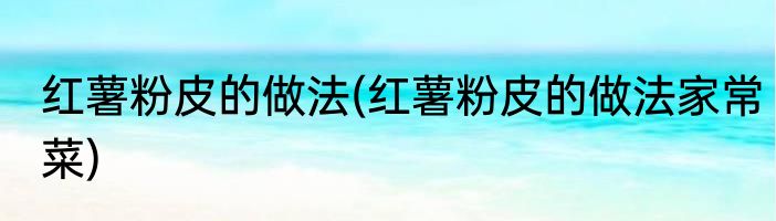 红薯粉皮的做法(红薯粉皮的做法家常菜)