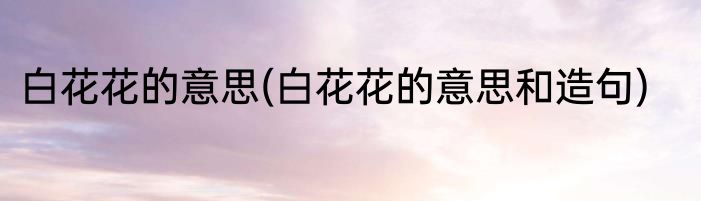 白花花的意思(白花花的意思和造句)