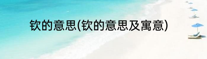 钦的意思(钦的意思及寓意)