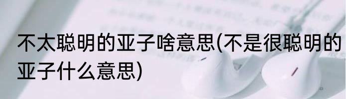不太聪明的亚子啥意思(不是很聪明的亚子什么意思)