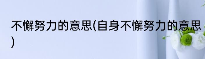 不懈努力的意思(自身不懈努力的意思)