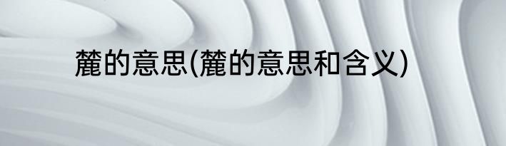 麓的意思(麓的意思和含义)