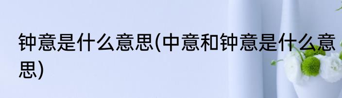 钟意是什么意思(中意和钟意是什么意思)