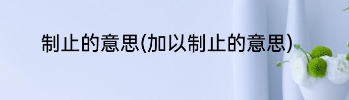 制止的意思(加以制止的意思)