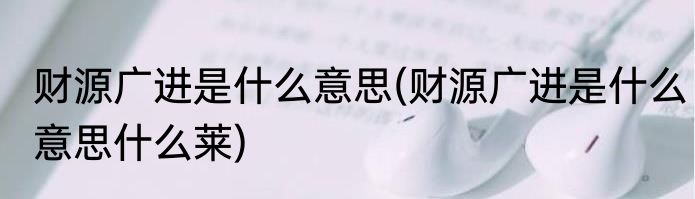 财源广进是什么意思(财源广进是什么意思什么莱)
