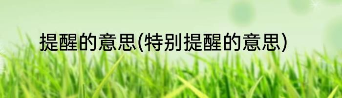 提醒的意思(特别提醒的意思)