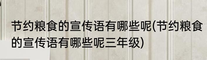 节约粮食的宣传语有哪些呢(节约粮食的宣传语有哪些呢三年级)