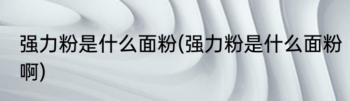 强力粉是什么面粉(强力粉是什么面粉啊)