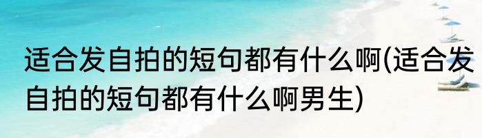 适合发自拍的短句都有什么啊(适合发自拍的短句都有什么啊男生)