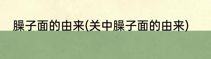 臊子面的由来(关中臊子面的由来)
