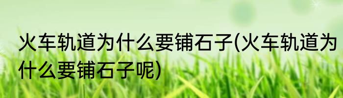 火车轨道为什么要铺石子(火车轨道为什么要铺石子呢)
