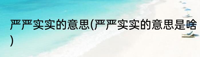 严严实实的意思(严严实实的意思是啥)