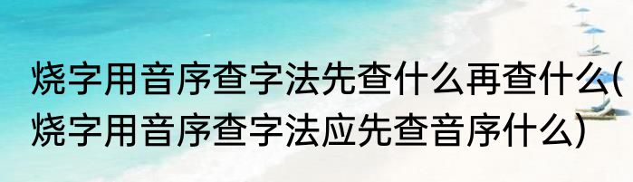 烧字用音序查字法先查什么再查什么(烧字用音序查字法应先查音序什么)