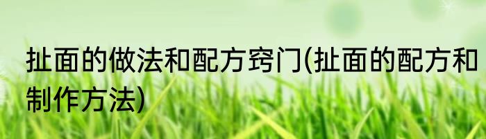 扯面的做法和配方窍门(扯面的配方和制作方法)