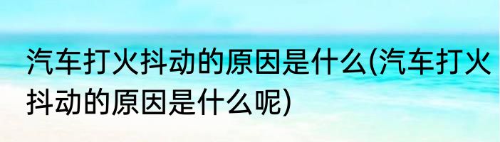 汽车打火抖动的原因是什么(汽车打火抖动的原因是什么呢)