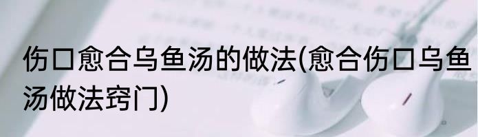 伤口愈合乌鱼汤的做法(愈合伤口乌鱼汤做法窍门)