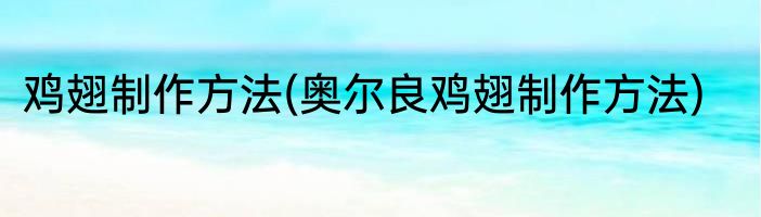 鸡翅制作方法(奥尔良鸡翅制作方法)