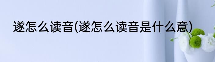 遂怎么读音(遂怎么读音是什么意)